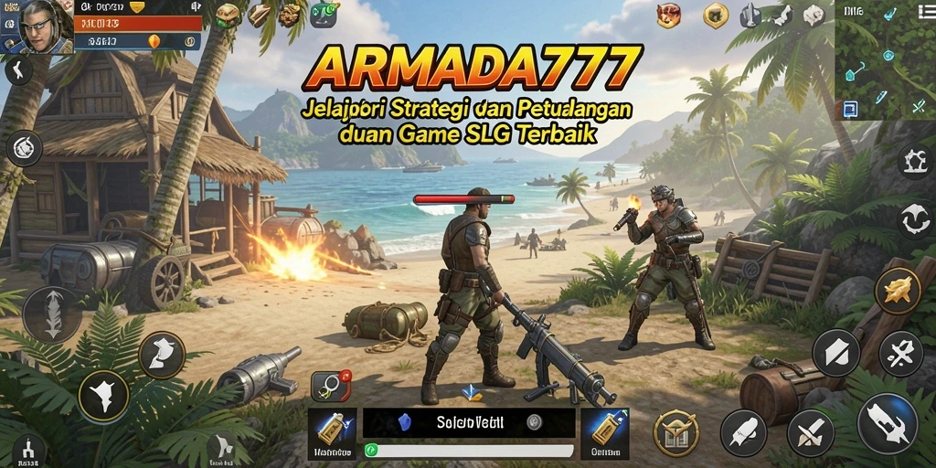 Screenshot utama ARMADA777 menampilkan pertempuran strategis yang mendebarkan.