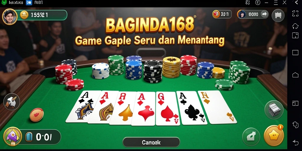 Tampilan gameplay seru dari BAGINDA168 dengan suasana Gaple yang menyenangkan.