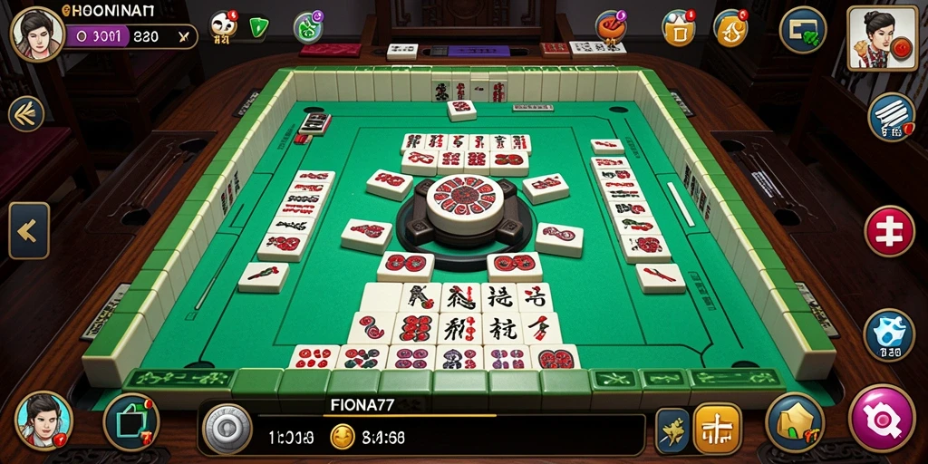 Tampilan gameplay Mahjong yang menawan di FIONA77.