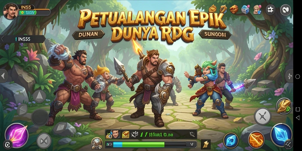Tangkapan layar gameplay INS55 menampilkan aksi seru dalam dunia RPG.