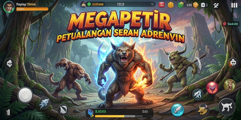 Tampilan aksi seru dalam gameplay MEGAPETIR yang mendebarkan.