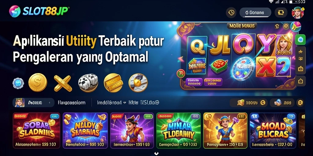 Tampilan screenshot utama dari aplikasi SLOT88JP menampilkan fitur analisis permainan yang canggih.