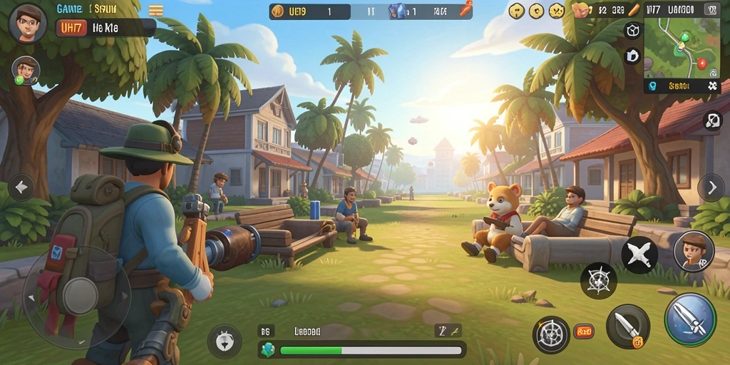 Tangkapan layar gameplay UH77 menampilkan aksi seru dan tantangan santai.